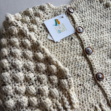 Load image into Gallery viewer, Handknit Beige Fleck Cardigan - 1-2 years
