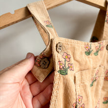 Load image into Gallery viewer, Next Peach Floral Dungararees - 2-3 years
