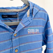 Load image into Gallery viewer, Next Blue Linen Hooded Shirt - 4-5 years
