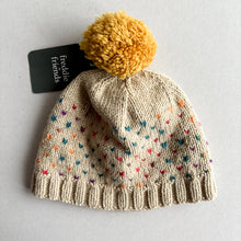 Load image into Gallery viewer, Handknit Cream / Multi Hat - 4-8 years
