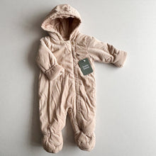 Load image into Gallery viewer, M&amp;S Beige Needlecord Pramsuit - 3-6 months
