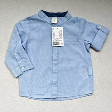 Load image into Gallery viewer, H&amp;M Blue Stripe Shirt - 4-6 months (BNWT)
