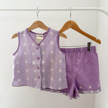 Load image into Gallery viewer, Laura Ashley Mother &amp; Child Purple Gingham Floral Set - 4-5 years
