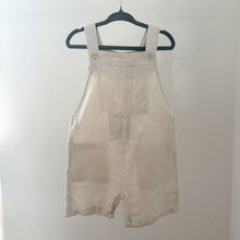 Load image into Gallery viewer, Zara Cream Short Linen Dungarees - 2-3 years

