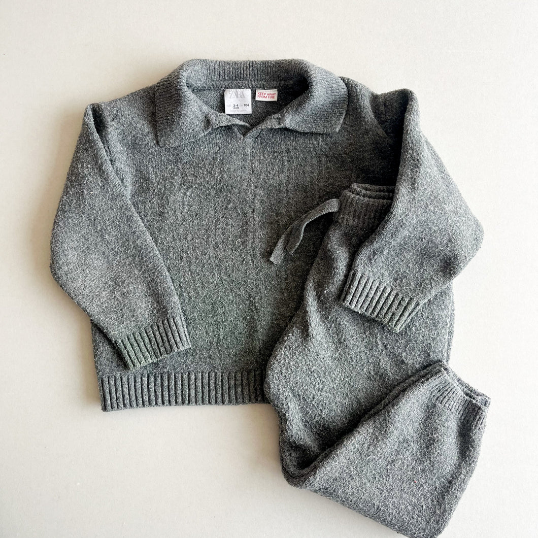 Zara Grey Knit Set - 3-4 years