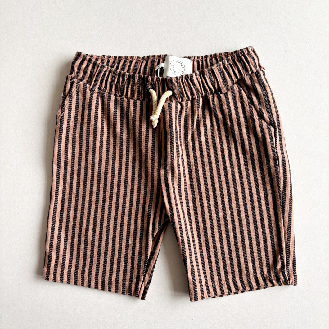 Sproet & Sprout Brown Stripe Shorts - 4 years