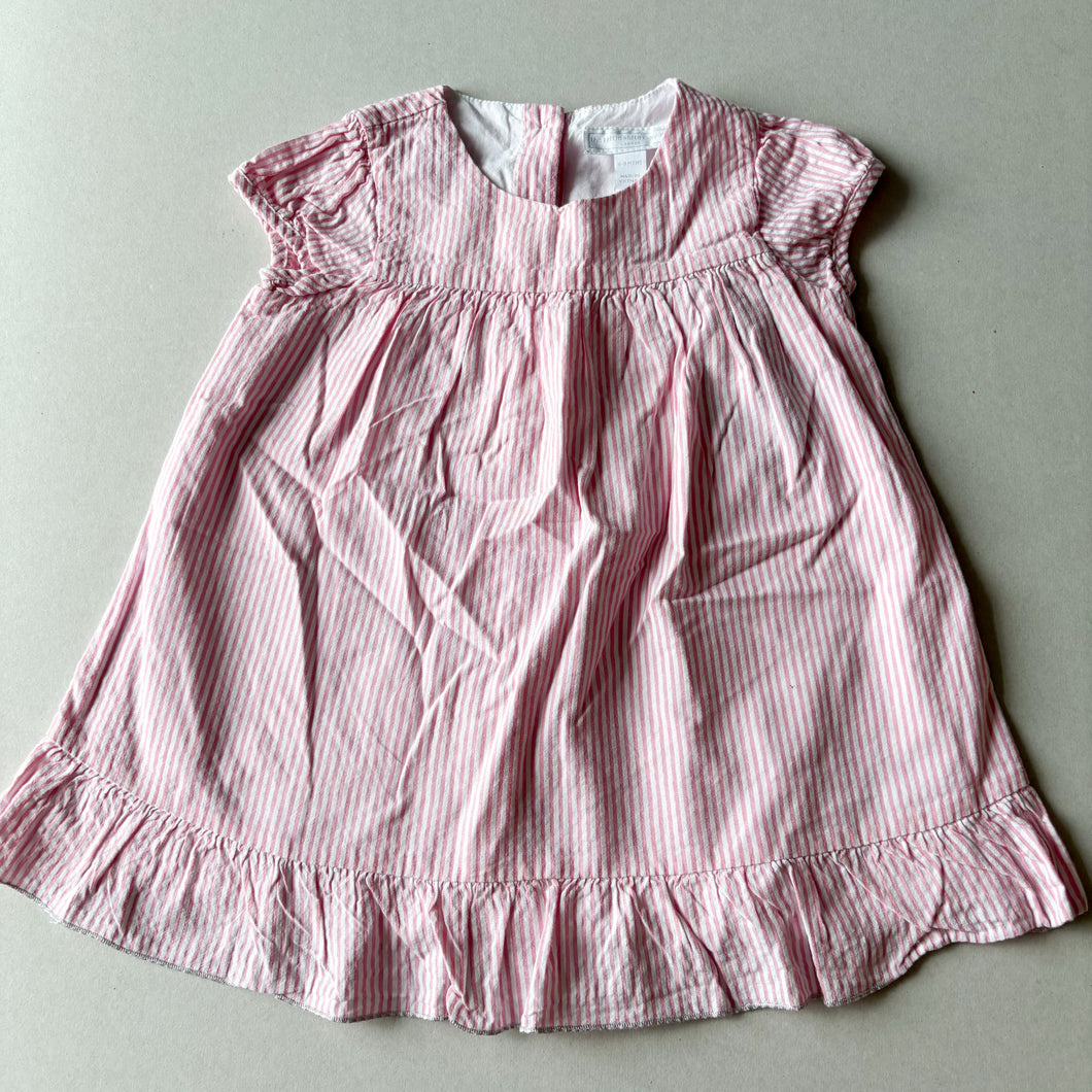 The Little White Company Pink Stripe Dress - 6-9 months
