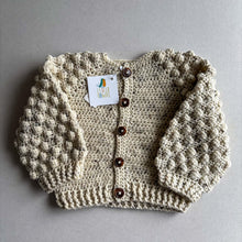 Load image into Gallery viewer, Handknit Beige Fleck Cardigan - 1-2 years
