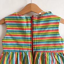 Load image into Gallery viewer, Handmade Rainbow Stripe Dress - 1-2 years
