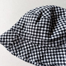 Load image into Gallery viewer, M&amp;S Black &amp; White Gingham Bucket Hat - 6-8 years
