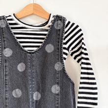 Load image into Gallery viewer, Next Black Polka Dungarees with Stripy Top - 2-3 years
