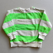 Load image into Gallery viewer, Zara Neon Green Stripe Sweater - 18-24 months
