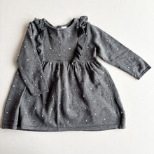 Load image into Gallery viewer, H&amp;M Grey Dot Knit Dress - 9-12 Months
