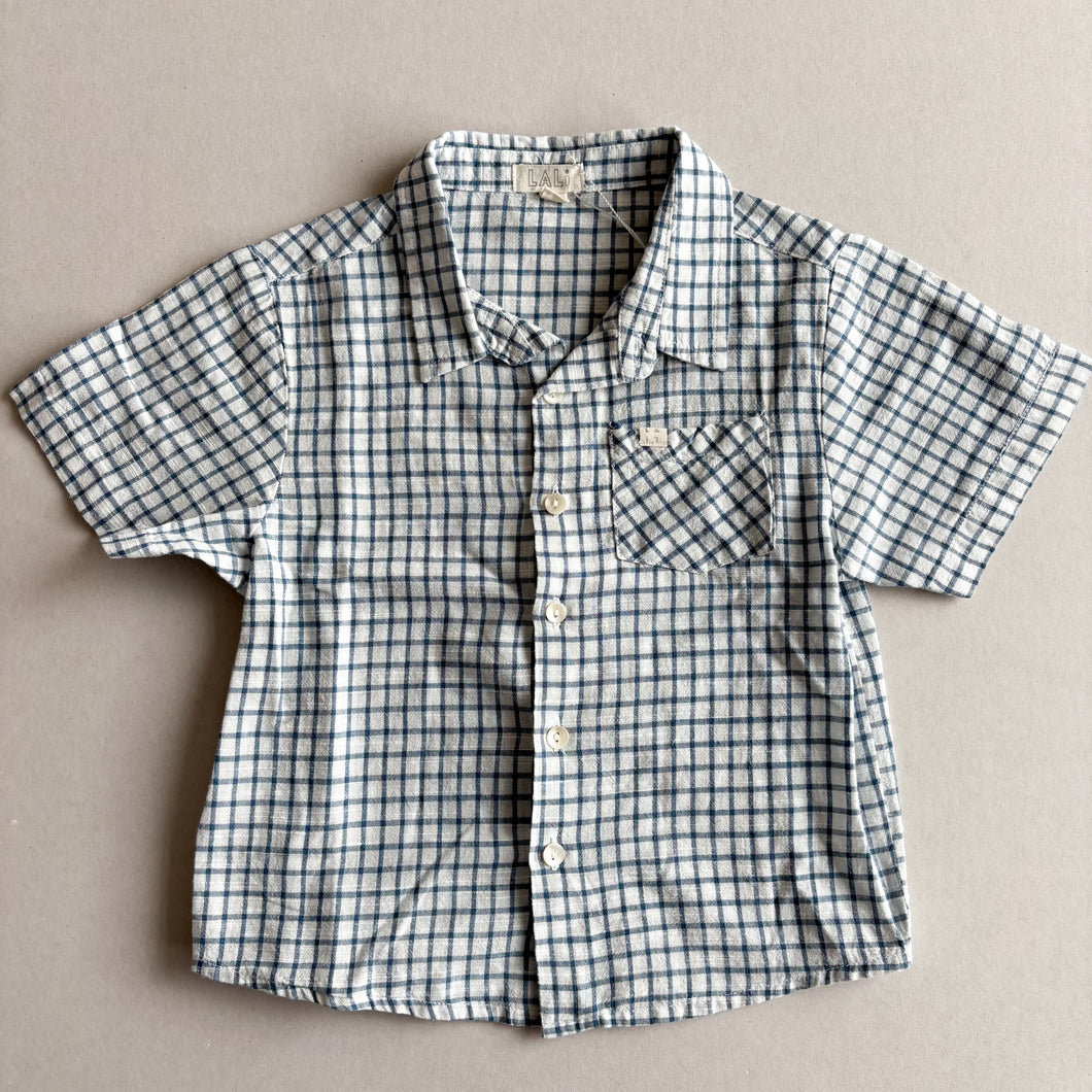 LALi White & Blue Check Shirt - 4 years