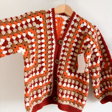 Load image into Gallery viewer, Handmade Autumnal Crochet Cardigan - 2-4 years (new!)

