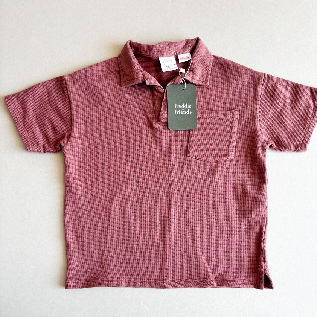 Zara Mauve Polo Shirt - 4-5 years