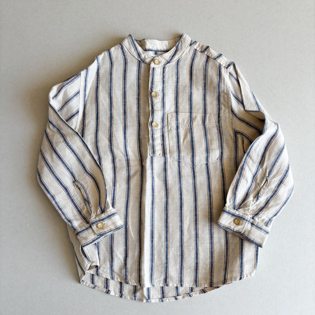 Zara Linen Grandad Shirt - 4-5 years