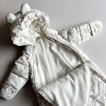 Load image into Gallery viewer, H&amp;M Woodland All in One Pramsuit - 2-4 months
