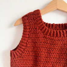 Load image into Gallery viewer, Handknit Rust Jumper Vest - 4-5 years BNWT
