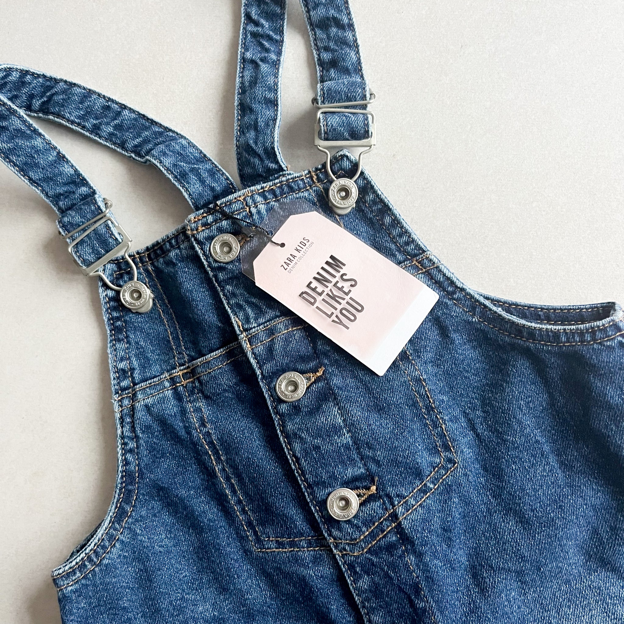 Zara Denim Dungaree Dress