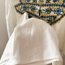 Load image into Gallery viewer, Zara White Embroidered 3/4 Sleeve Smock Top - 7 years
