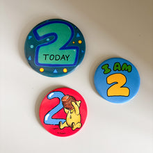 Load image into Gallery viewer, Vintage 2nd Birthday Badges
