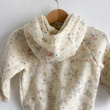 Load image into Gallery viewer, Handknit Cream Speckle Hooded Jumper - 1-2 years
