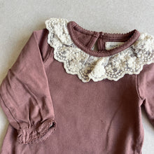 Load image into Gallery viewer, Newbie Mauve Collar Bodysuit - 2-4 months
