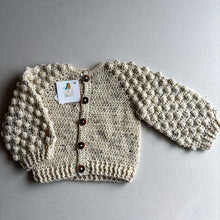 Load image into Gallery viewer, Handknit Beige Fleck Cardigan - 1-2 years
