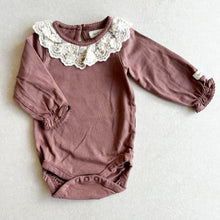 Load image into Gallery viewer, Newbie Mauve Collar Bodysuit - 2-4 months
