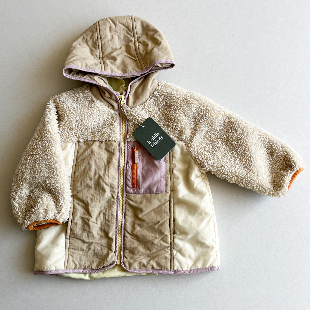 Zara Colour Block Sherpa Jacket - 2-3 years