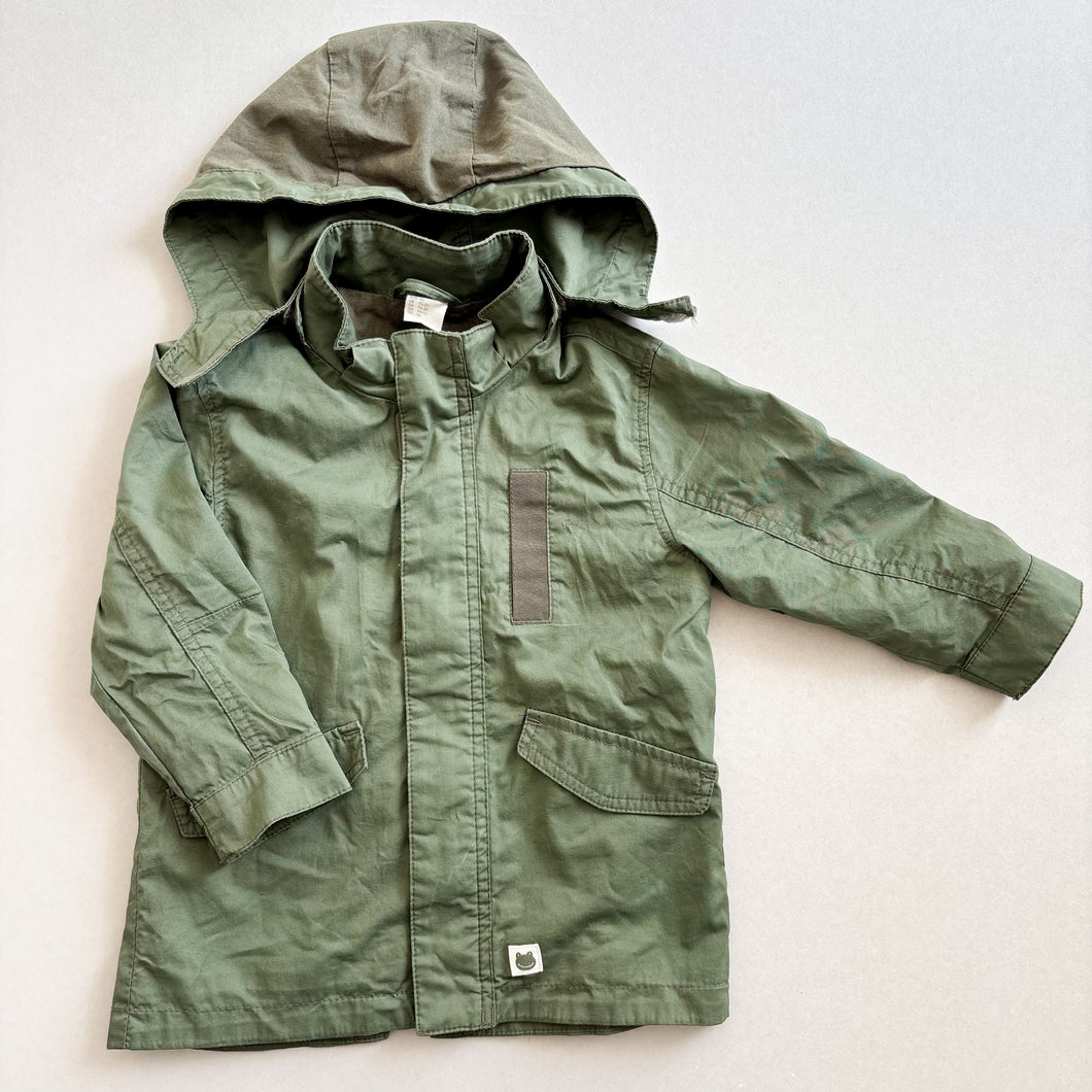 H&M Khaki Coat - 18-24 months