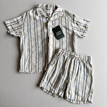 Load image into Gallery viewer, Zara White &amp; Blue Stripe Set - 4 years
