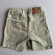 Load image into Gallery viewer, Zara Green Denim Shorts - 3-4 years
