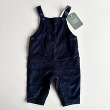 Load image into Gallery viewer, The Little White Company Blue Cord Dungarees - 3-6 Months
