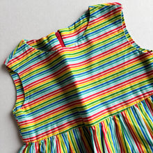 Load image into Gallery viewer, Handmade Rainbow Stripe Dress - 18-24 months
