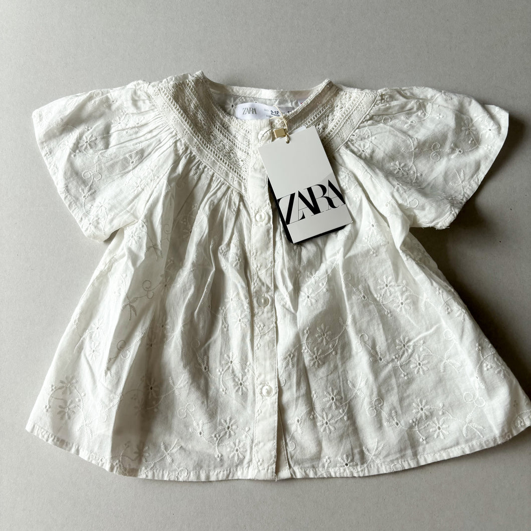 Zara White Blouse - 9-12 months (BNWT)