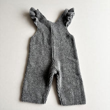 Load image into Gallery viewer, Zara Grey Knit Dungarees - frill - 9-12 months
