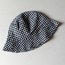 Load image into Gallery viewer, M&amp;S Black &amp; White Gingham Bucket Hat - 6-8 years
