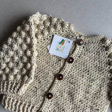 Load image into Gallery viewer, Handknit Beige Fleck Cardigan - 1-2 years
