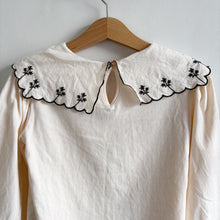 Load image into Gallery viewer, Zara Cream Blouse with Embroidered Collar - 4 years
