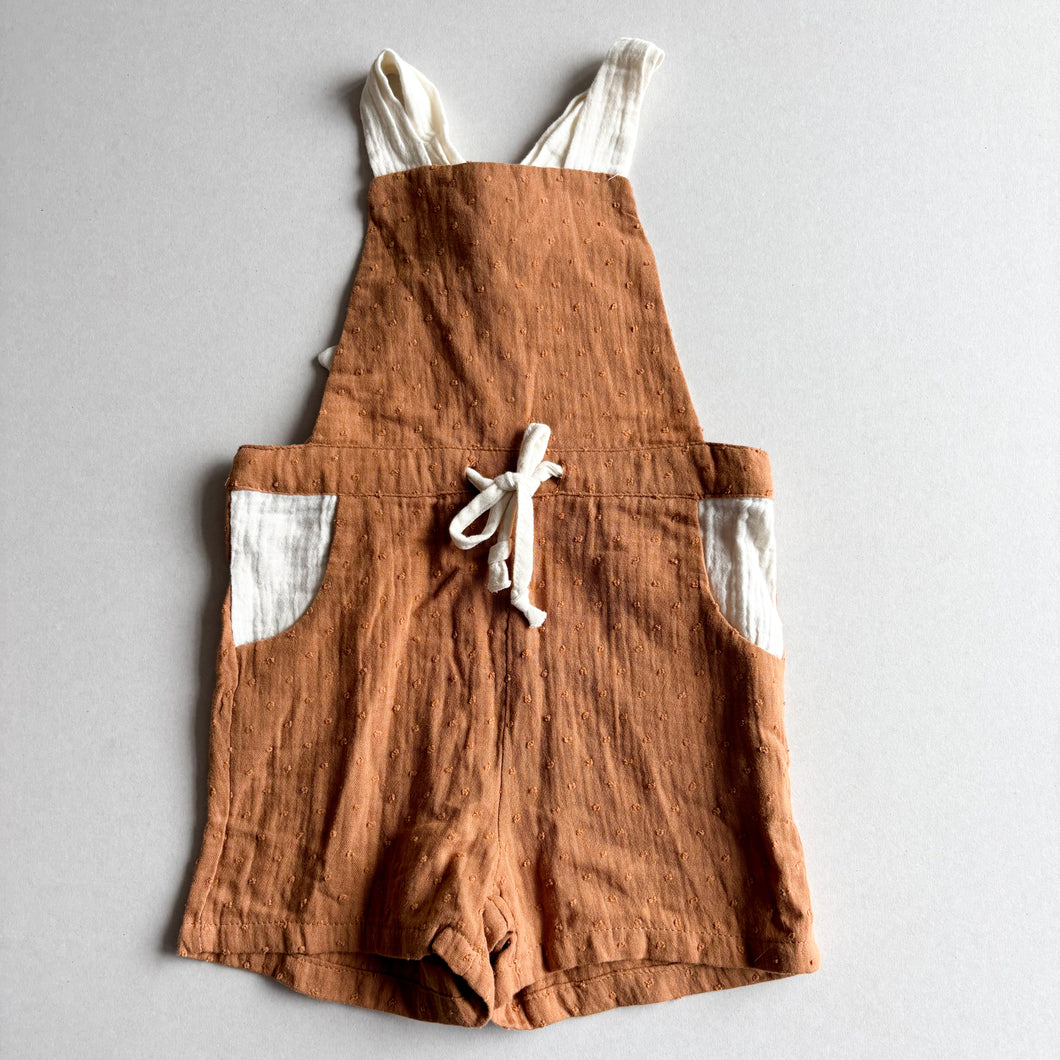 Popelin Short Organic Dungarees - 18-24 months