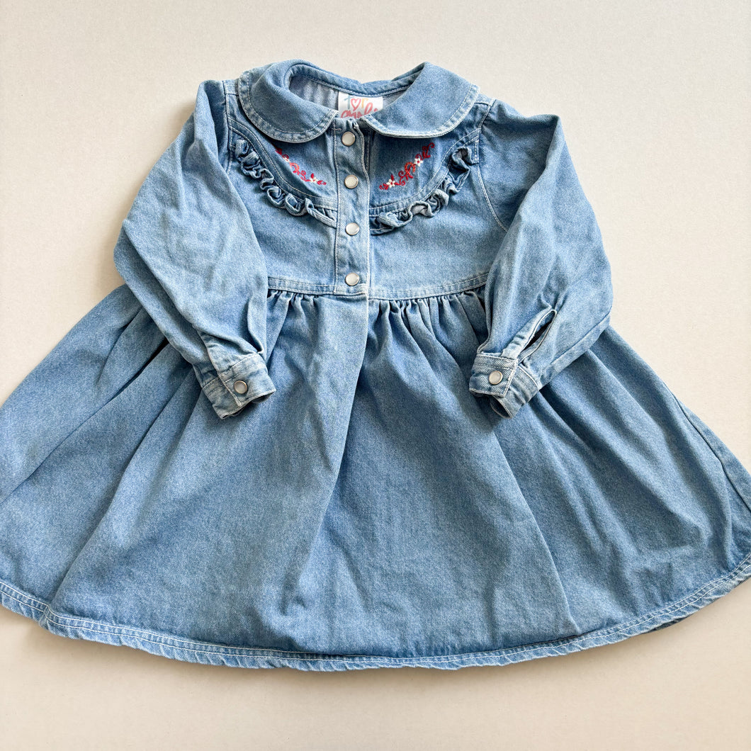 Vintage Denim Dress - 2-3 years