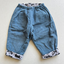 Load image into Gallery viewer, Bobbi (Handmade) Blue Cord Lined Trousers - 12-18 months
