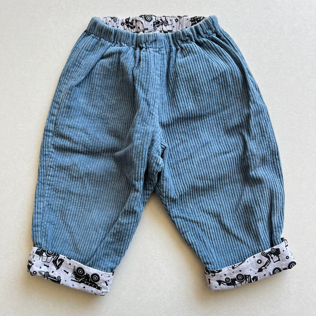 Bobbi (Handmade) Blue Cord Lined Trousers - 12-18 months