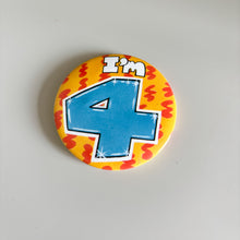 Load image into Gallery viewer, Vintage 4th Birthday Badges
