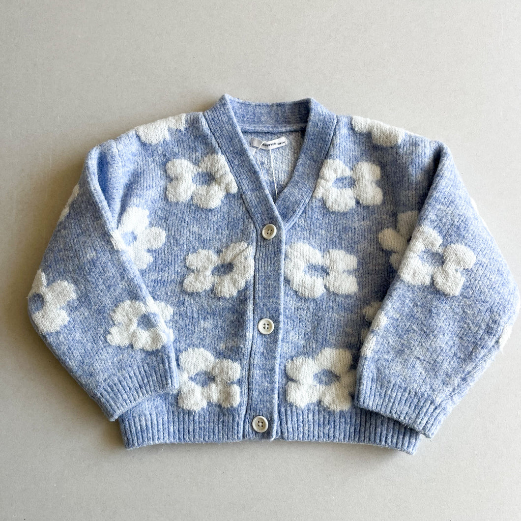 Reserved Flower Knit Cardigan - wool mix - 2-3 years