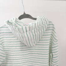 Load image into Gallery viewer, Zara Green Stripe Hooded Shirt - 2-3 years
