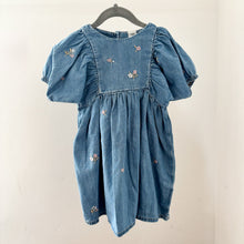 Load image into Gallery viewer, H&amp;M Denim Floral Dress - 3-4 years
