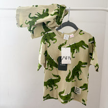 Load image into Gallery viewer, Zara Green Dinosaur T-Shirt &amp; Shorts Set -BNWT - 5 years
